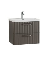 Тумба с раковиной BelBagno Due 60 ручки матовый атласный никель, оружейная сталь