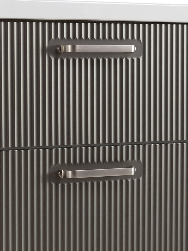 Тумба с раковиной BelBagno Due 60 ручки матовый атласный никель, оружейная сталь