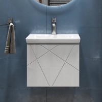 Мебель для ванной комнаты Vigo Geometry 50 подвесная, белая, раковина Como 50