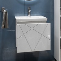 Мебель для ванной комнаты Vigo Geometry 50 подвесная, белая, раковина Como 50
