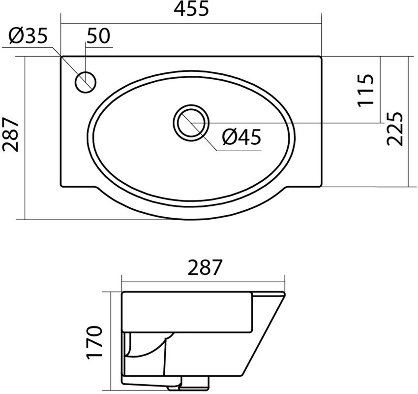 Раковина маленькая в туалет Santek Форум 1WH110542 45, L