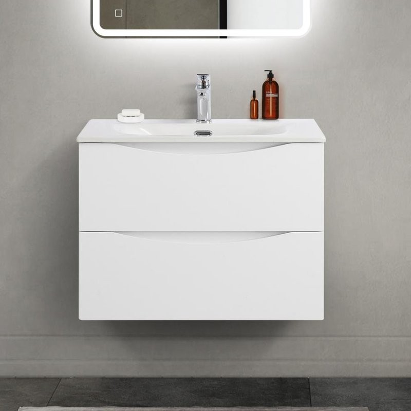 Тумба с раковиной BelBagno Marino-cer-mini 70 подвесная, bianco lucido