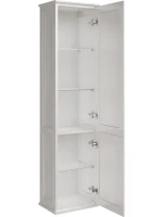 Шкаф пенал для ванной ASB-Woodline Венеция 40 белый, патина серебро