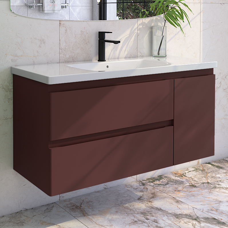 Тумба с раковиной Caprigo Forte 120 R подвесная, шоколад