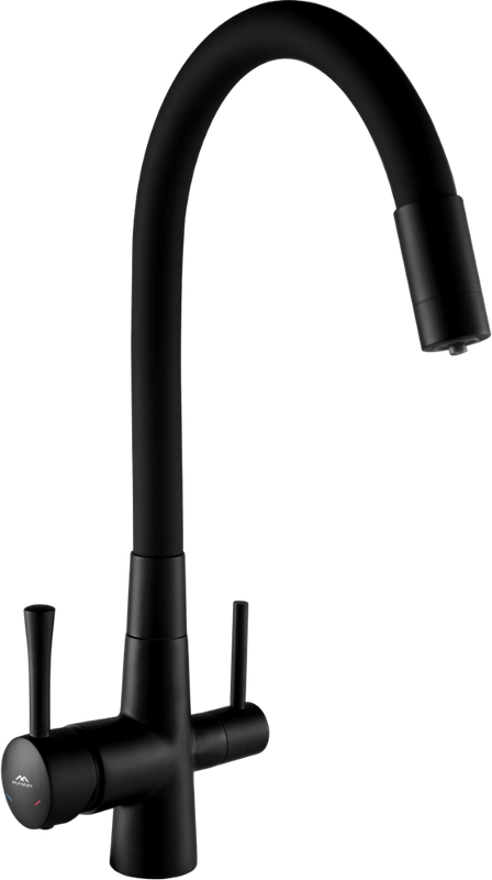 Смеситель для кухни Fashun A4362-7 с краном для питьевой воды, черный