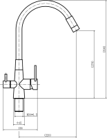 Смеситель для кухни Fashun A4362-7 с краном для питьевой воды, черный
