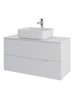 Тумба с раковиной Orange Line 100 подвесная, 2 ящика, матовая белая с раковиной B05-500W