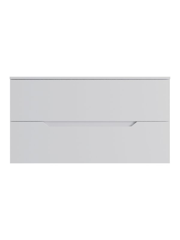 Тумба с раковиной Orange Line 100 подвесная, 2 ящика, матовая белая с раковиной B05-500W