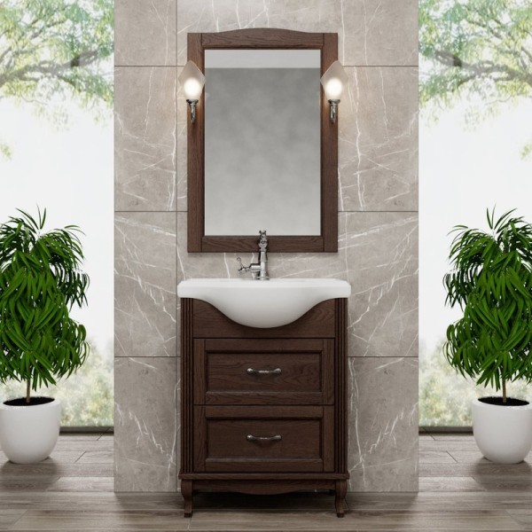 Мебель для ванной комнаты ValenHouse Эллина 65 кальяри, 2 ящика, ручки хром