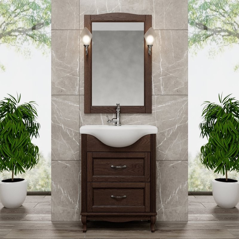 Мебель для ванной комнаты ValenHouse Эллина 65 кальяри, 2 ящика, ручки хром