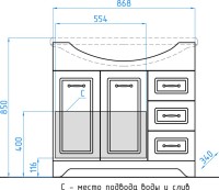 Мебель для ванной комнаты Style Line Олеандр-2 90 Люкс, рельеф пастель