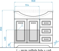Мебель для ванной комнаты Style Line Олеандр-2 90 Люкс, рельеф пастель