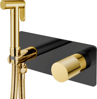 Гигиенический душ Boheme Stick 127-BG.2 со смесителем, С ВНУТРЕННЕЙ ЧАСТЬЮ, black, touch gold