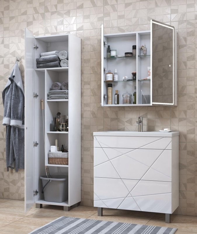 Тумба с раковиной Vigo Geometry 70 белая