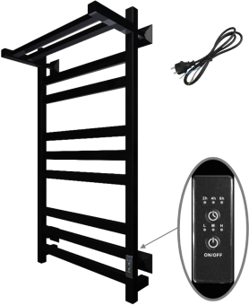 Полотенцесушитель электрический Тругор Пэк сп 21 П 80x50 с выключателем, черный