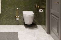 Комплект Унитаз подвесной BOCCHI Taormina Arch 1012-001-0129 белый + Крышка A0336-001 с микролифтом, глянцевая белая + Инсталляция Geberit Duofix Delta 458.163.21.1 с кнопкой смыва, хром + Звукоизоляция