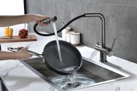 Смеситель для кухни Paulmark Serpentine Se213222-GM вороненая сталь