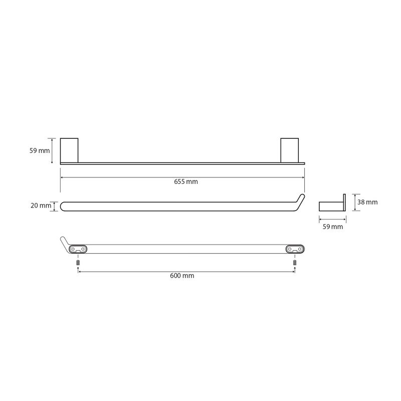 Держатель для полотенец Bemeta Organic Black 167104370 матовый черный