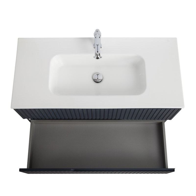 Тумба с раковиной Cezares Duet 100 grafito, раковина Cezares CZR-8095-100