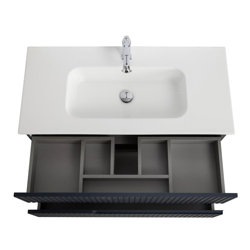 Тумба с раковиной Cezares Duet 100 grafito, раковина Cezares CZR-8095-100