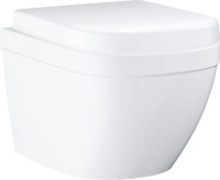 Комплект Унитаз подвесной Grohe Euro Ceramic 39206000 компактный + Крышка 39330001 с микролифтом + Инсталляция Geberit Duofix Delta 458.163.21.1 с кнопкой смыва, хром + Звукоизоляция