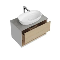 Тумба с раковиной KERAMA MARAZZI Plaza Modern 80 с ящиком и полкой, дуб виченца