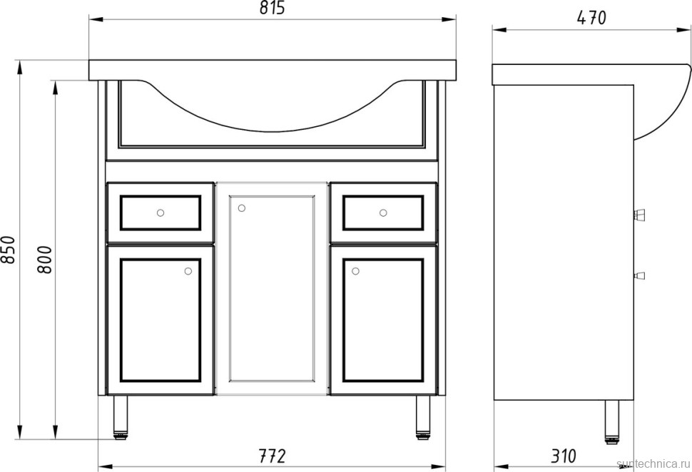Мебель для ванной комнаты ASB-Mebel Орхидея 80 белая, северное дерево