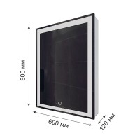 Шкаф с зеркалом в ванную MIXLINE 60х80х12, Белый ПВХ, 547083