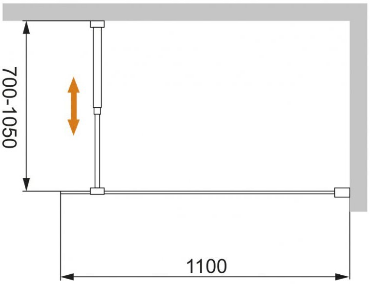 Душевая перегородка Cezares Liberta -L-1-110-C-Cr