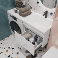 Тумба с раковиной Vigo Urban 60 R 1 ящик, под стиральную машину, белая