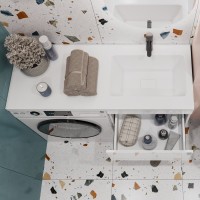 Тумба с раковиной Vigo Urban 60 R 1 ящик, под стиральную машину, белая