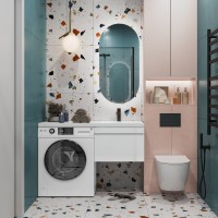 Тумба с раковиной Vigo Urban 60 R 1 ящик, под стиральную машину, белая