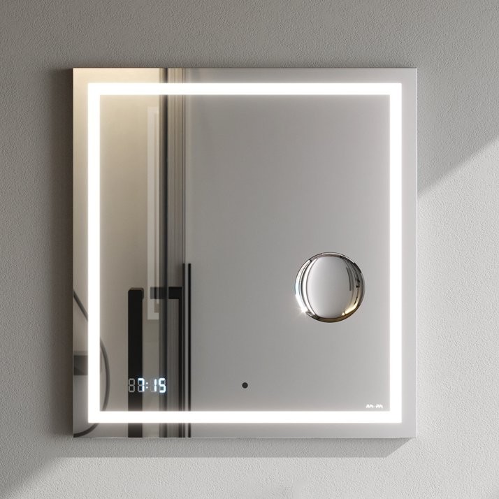 Зеркало AM.PM Gem 65 с LED-подсветкой, часами и косметическим зеркалом