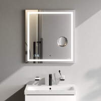 Зеркало AM.PM Gem 65 с LED-подсветкой, часами и косметическим зеркалом