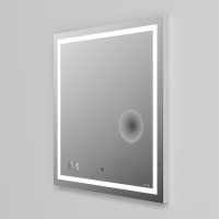 Зеркало AM.PM Gem 65 с LED-подсветкой, часами и косметическим зеркалом