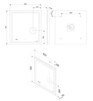 Зеркало AM.PM Gem 65 с LED-подсветкой, часами и косметическим зеркалом