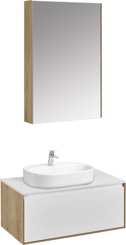 Мебель для ванной комнаты AQUATON Либерти 90 со столешницей белый глянец, раковина Одри 62