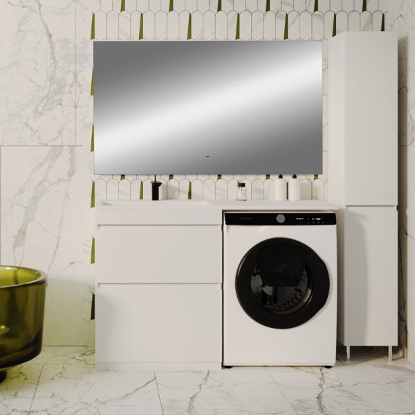 Мебель для ванной комнаты Style Line Даллас 130 L Люкс Plus напольная, белая, зеркало DIWO Элиста