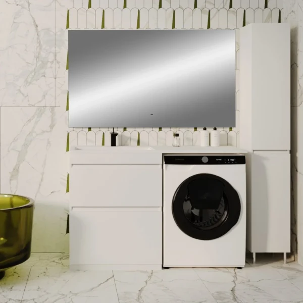 Мебель для ванной комнаты Style Line Даллас 130 L Люкс Plus напольная, белая, зеркало DIWO Элиста
