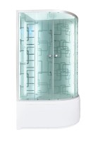 Душевая кабина DTO D EM4511LNLED профиль хром, стекло матовое с узором