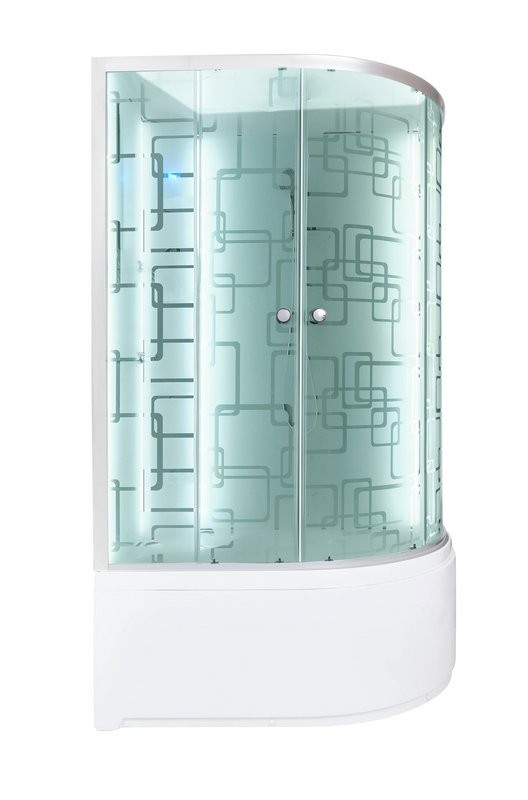 Душевая кабина DTO D EM4511LNLED профиль хром, стекло матовое с узором