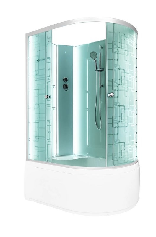 Душевая кабина DTO D EM4511LNLED профиль хром, стекло матовое с узором