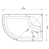 Душевая кабина DTO D EM4511LNLED профиль хром, стекло матовое с узором