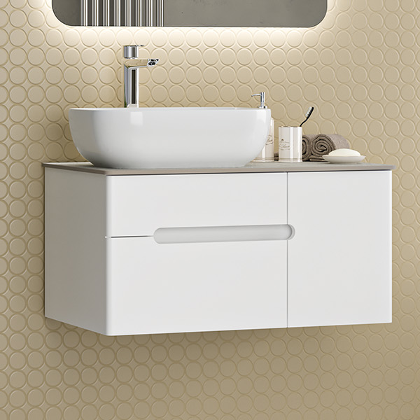 Тумба с раковиной Misty Роял 80 белая