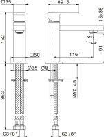 Смеситель для раковины KERAMA MARAZZI Futura 66412KM.01.093 матовый черный