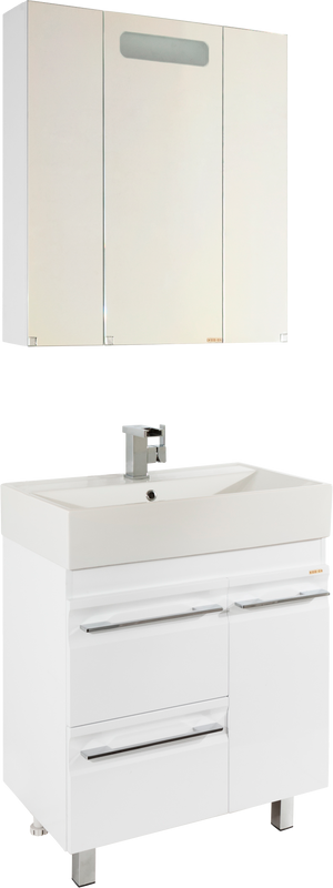 Мебель для ванной комнаты Vod-Ok Мальта 70 с ящиками, белая