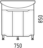 Тумба под раковину без столешницы Corozo Мирра 75 белая