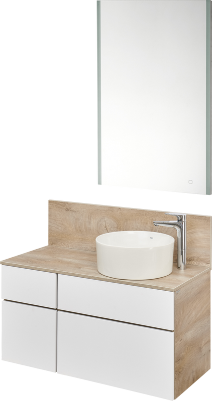 Мебель для ванной комнаты AQUATON Мишель 100 дуб эндгрейн, раковина Mila 40