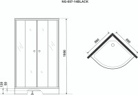 Душевой уголок Niagara Eco NG-007-14 black мозаика, с поддоном