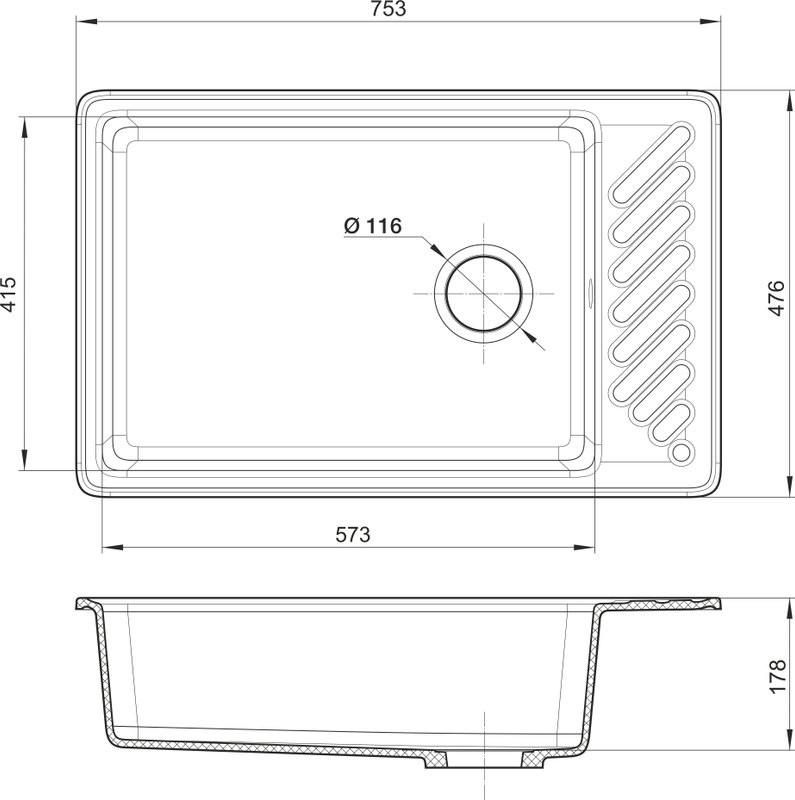 Комплект Мойка GranFest Quarz Z 51 бежевая + Измельчитель Bone Crusher BC 910-SL-Slim Line